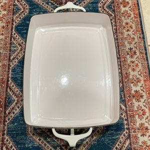 Dansk Kobenstyle white Enamel Rectangular Baking Casserole Roasting Dish Pan